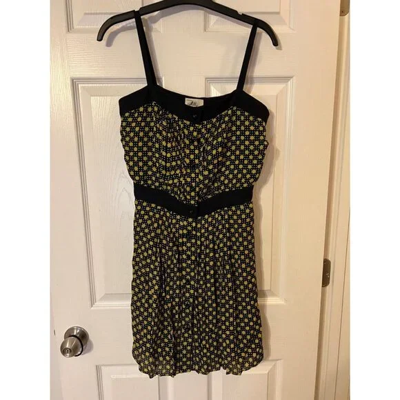 Milly Dress Blue Green 6 Silk A Line - Picture 10 of 10